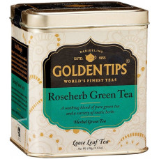 Чай индийский травяной зеленый с розой / RoseHerb Green Tea Tin Can цельно листовой, в банке, 100 гр